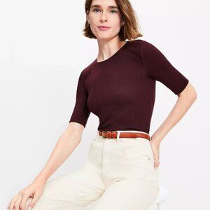 Women's Slim Fit Elbow Sleeve T-Shirt - a New Day™ Burgundy S